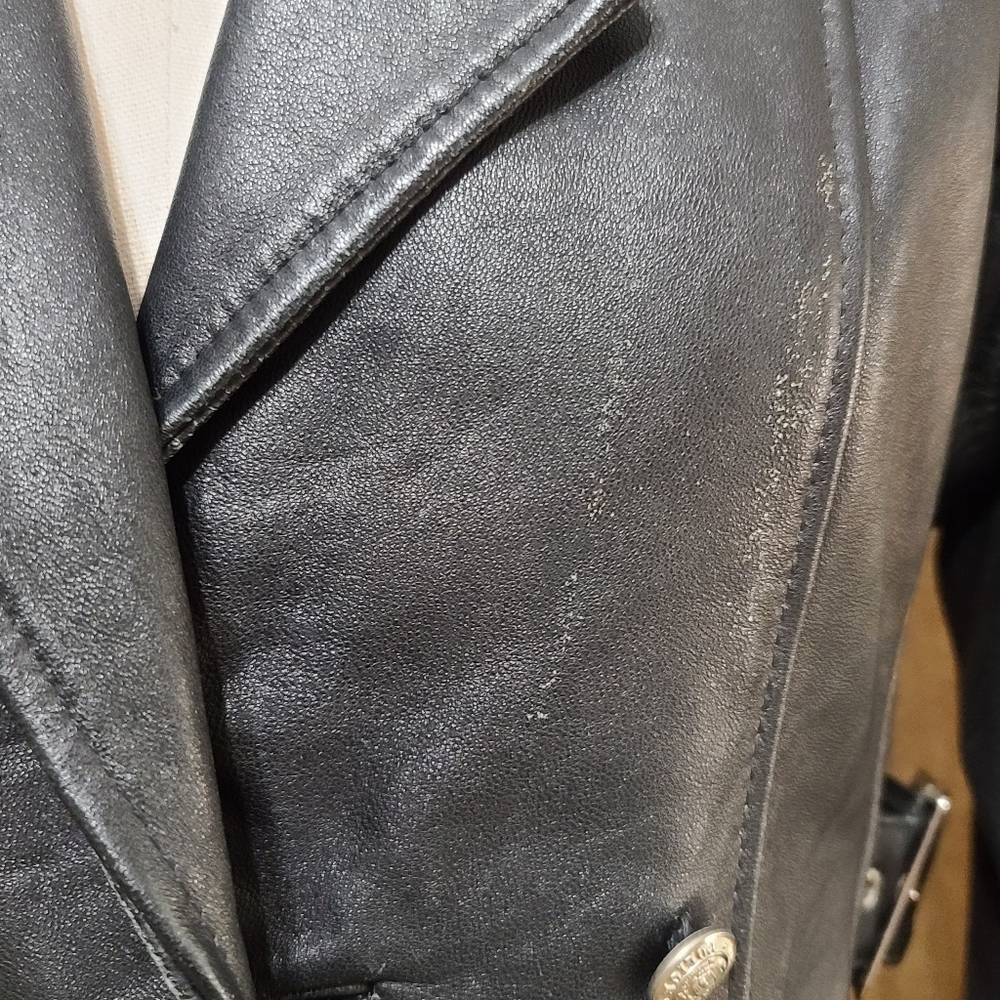 *SOLD* Pelle Club Vintage 1980s Black Genuine Leather Biker Jacket Womens S - Picture 5 of 10